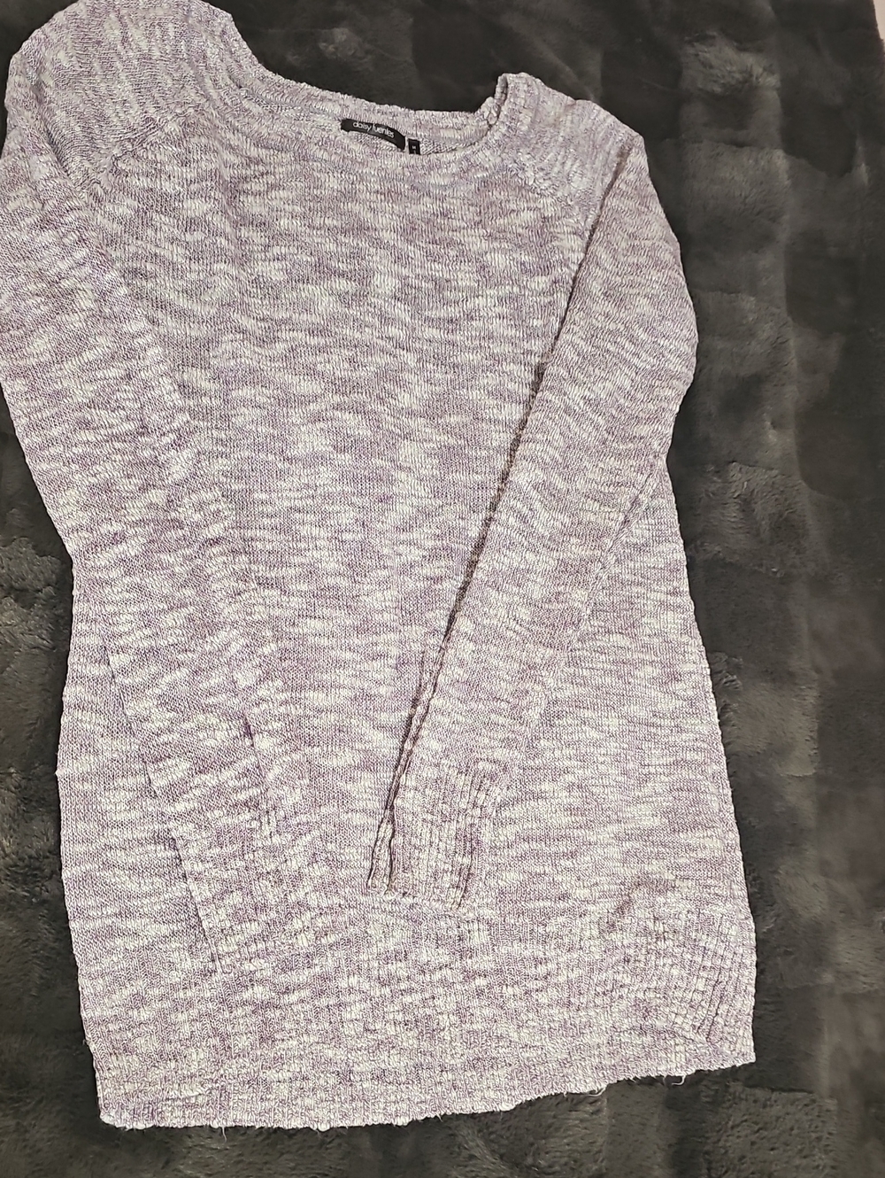 Daisy Fuentes Lavender Marled Scoop Neck Sweater